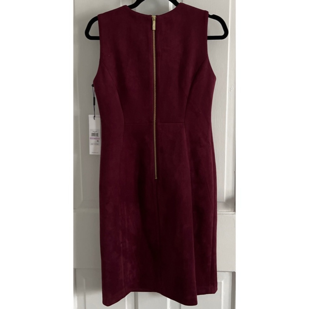 Sleeveless Suede Sheath Dress - Picture 5 of 7